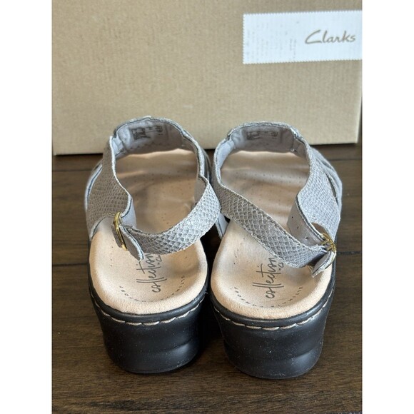 CLARKS Collection Sandals, Light Gray Leather Lexi Marigold  Women's 9.5 M NEW! - Picture 4 of 9